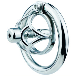 CockLock Cage de chasteté en métal avec Plug d'urètre Hexy 3 x 3.3cm